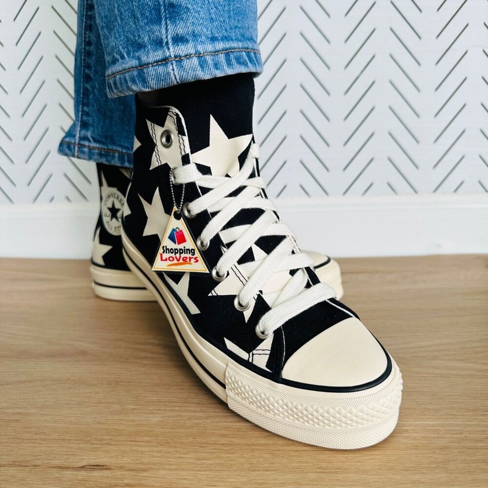 Converse Black and Cream Star High-Top Sneakers - Picture 3 of 10